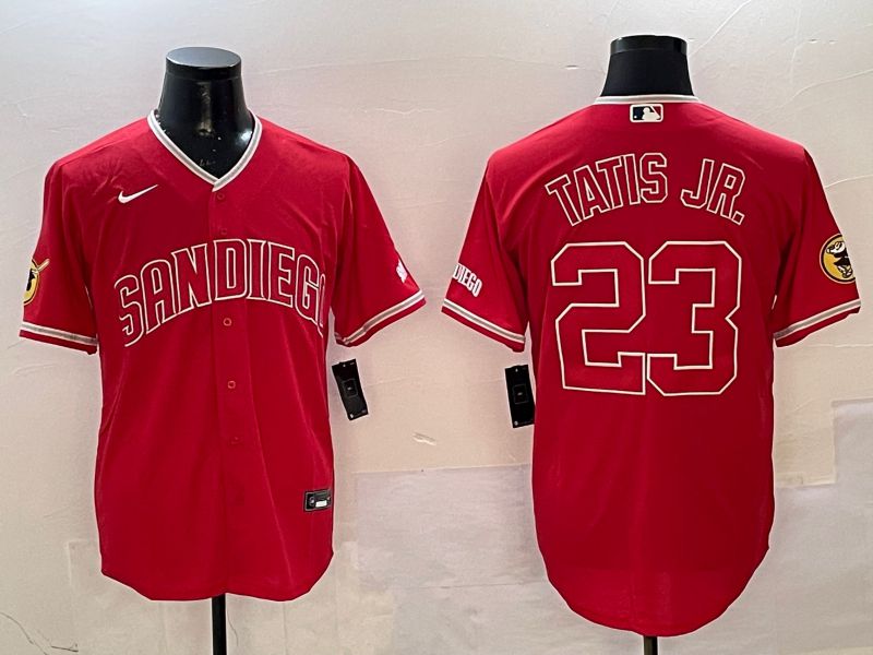 Men San Diego Padres #23 Tatis jr Red Jointly Name Game Nike 2025 MLB Jersey style 1->san diego padres->MLB Jersey